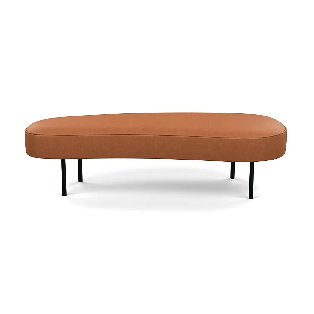 Heal's Isola Large Ottoman Linea Leather Brown 680 Black Feet 1