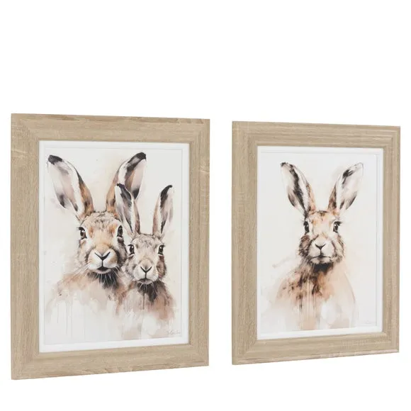 Cedar and Sage Set of 2 Rabbit Family Framed Canvases 3