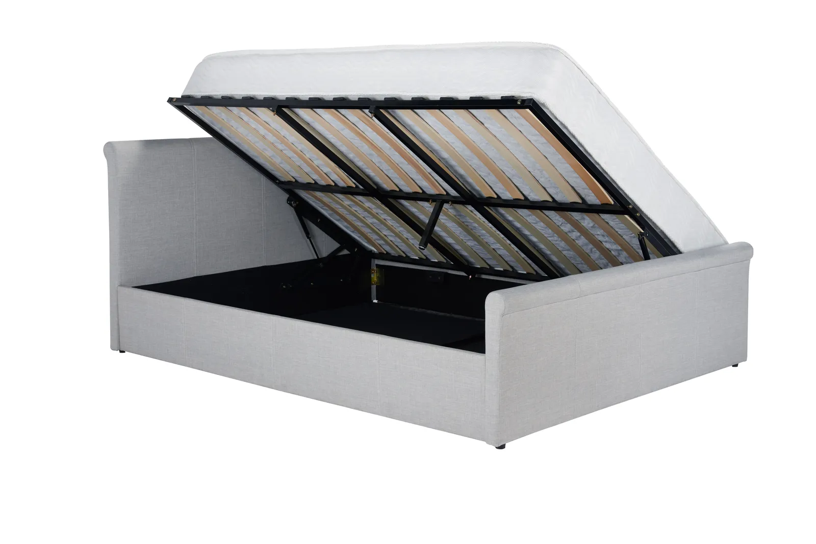 Birlea Grey Fabric Ottoman Bed Frame Storage Stratus Linen 4