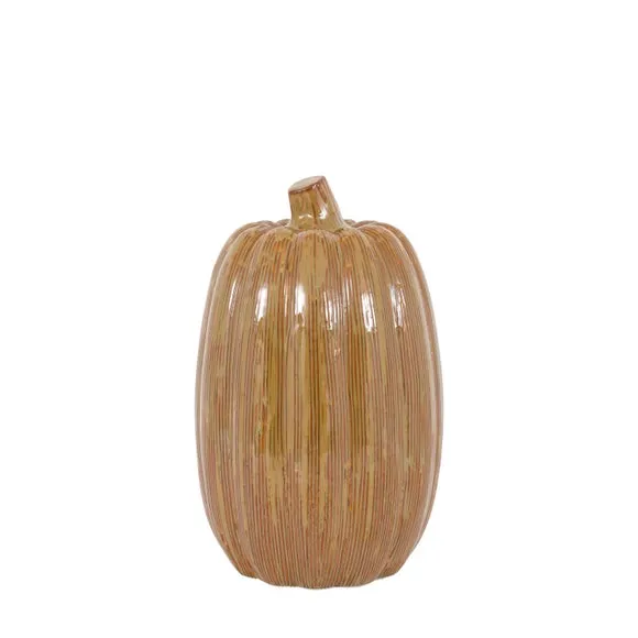 Cedar & Sage Rust Ceramic Pumpkin Ornament 6