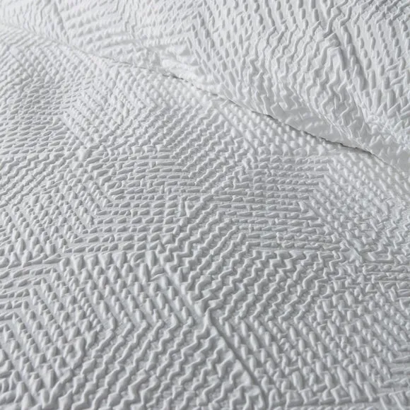 Serene Embossed Geo Duvet Cover & Pillowcase Set 3