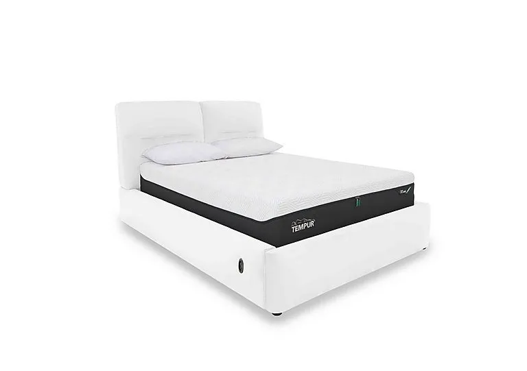 Stark Leather Electric Ottoman Bed Frame - Super King - BV Star White