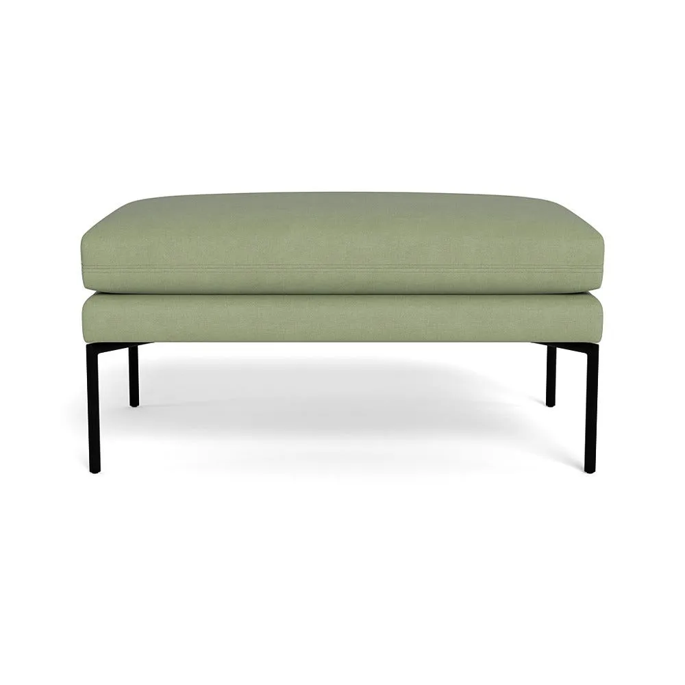 Heal's Matera Large Ottoman Siena Cotton Pistachio Black Feet