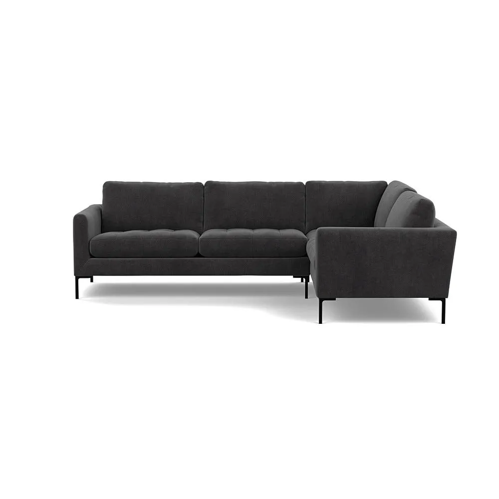 Heal's Eton Right Hand Facing Corner Sofa Smart Luxe Velvet Nickel Black Feet 1
