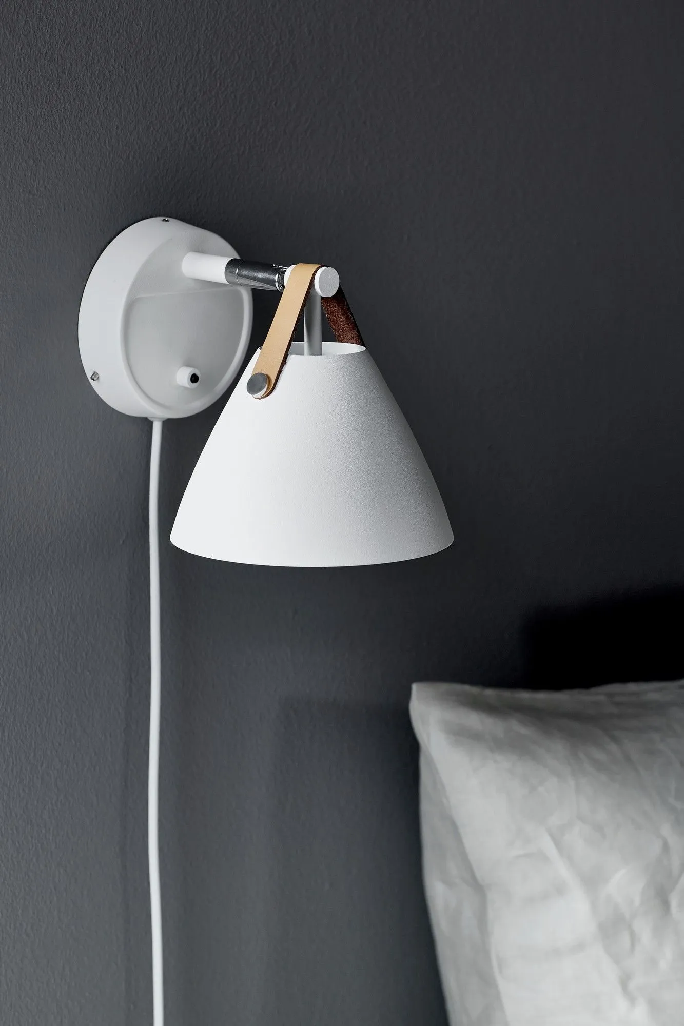 Nordlux Strap Wall Light White Metal Bedroom GU10 Switch Plug In/Mains 4