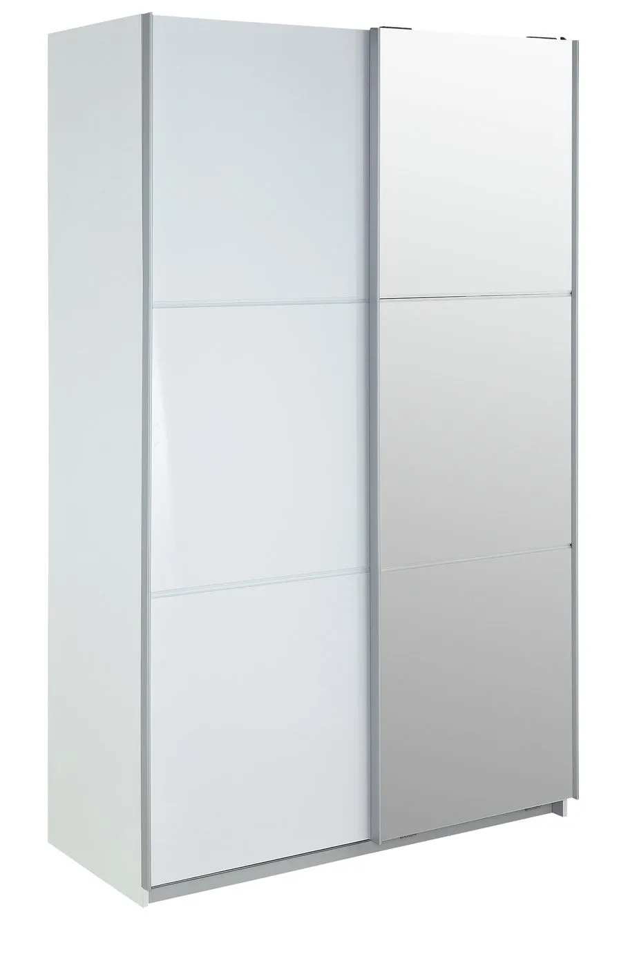 Habitat Holsted Medium White & Mirrored Wardrobe