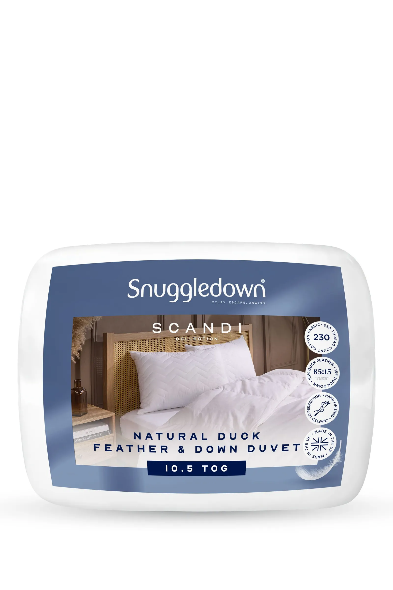 Snuggledown Scandinavian Duck Feather & Down 10.5 Tog All Year Round Duvet in White