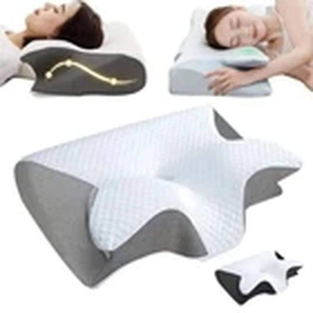 EONLION Orthopedic Memory Foam Cervical Neck Pillow Anti Snore Support in White