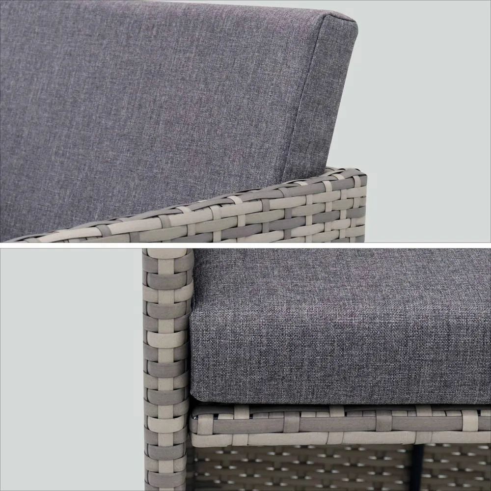 sweeek 8 to 12-seater rattan cube table set with chairs in Grey 5