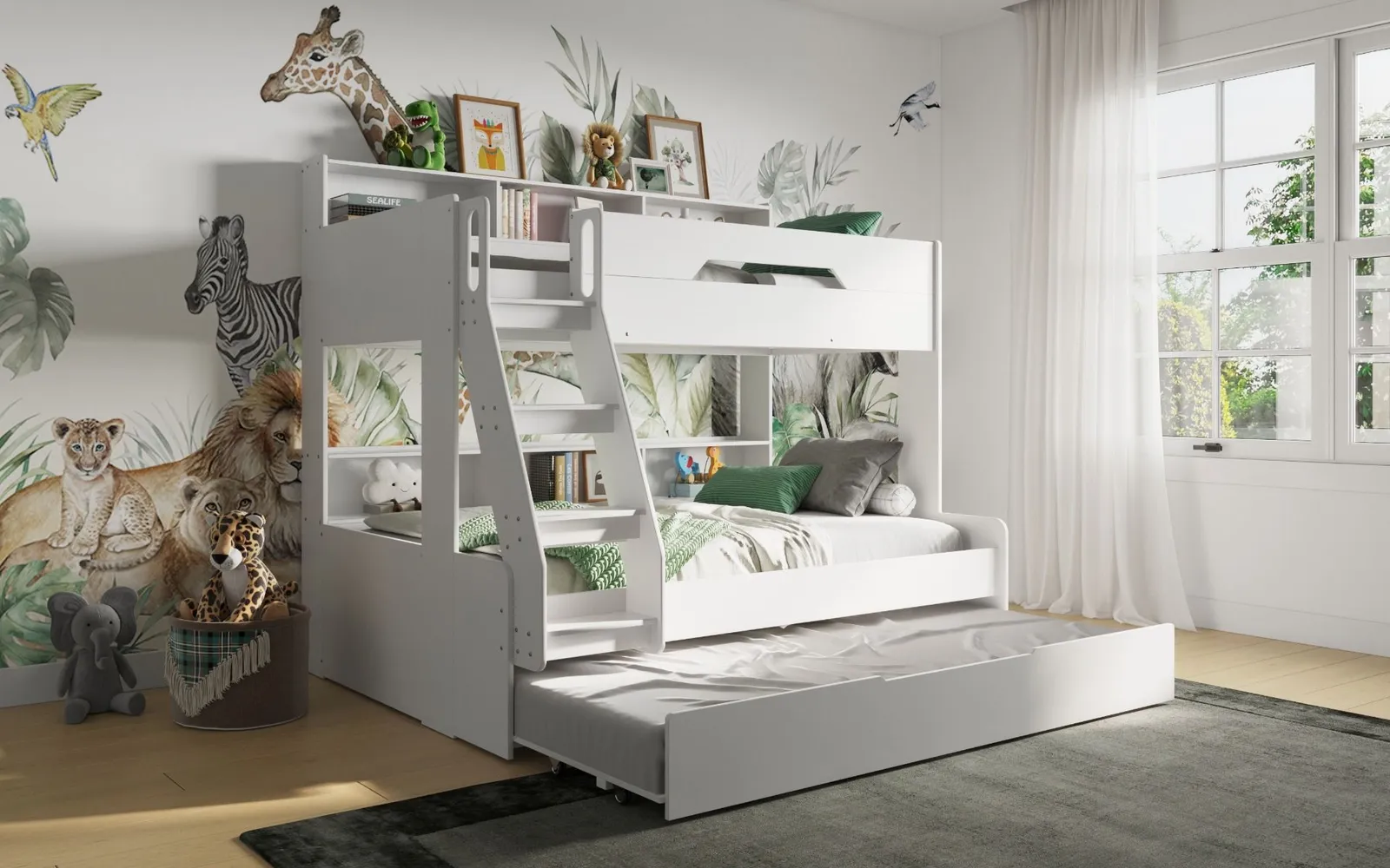 Flair Interstellar Triple Bunk Bed in White 6