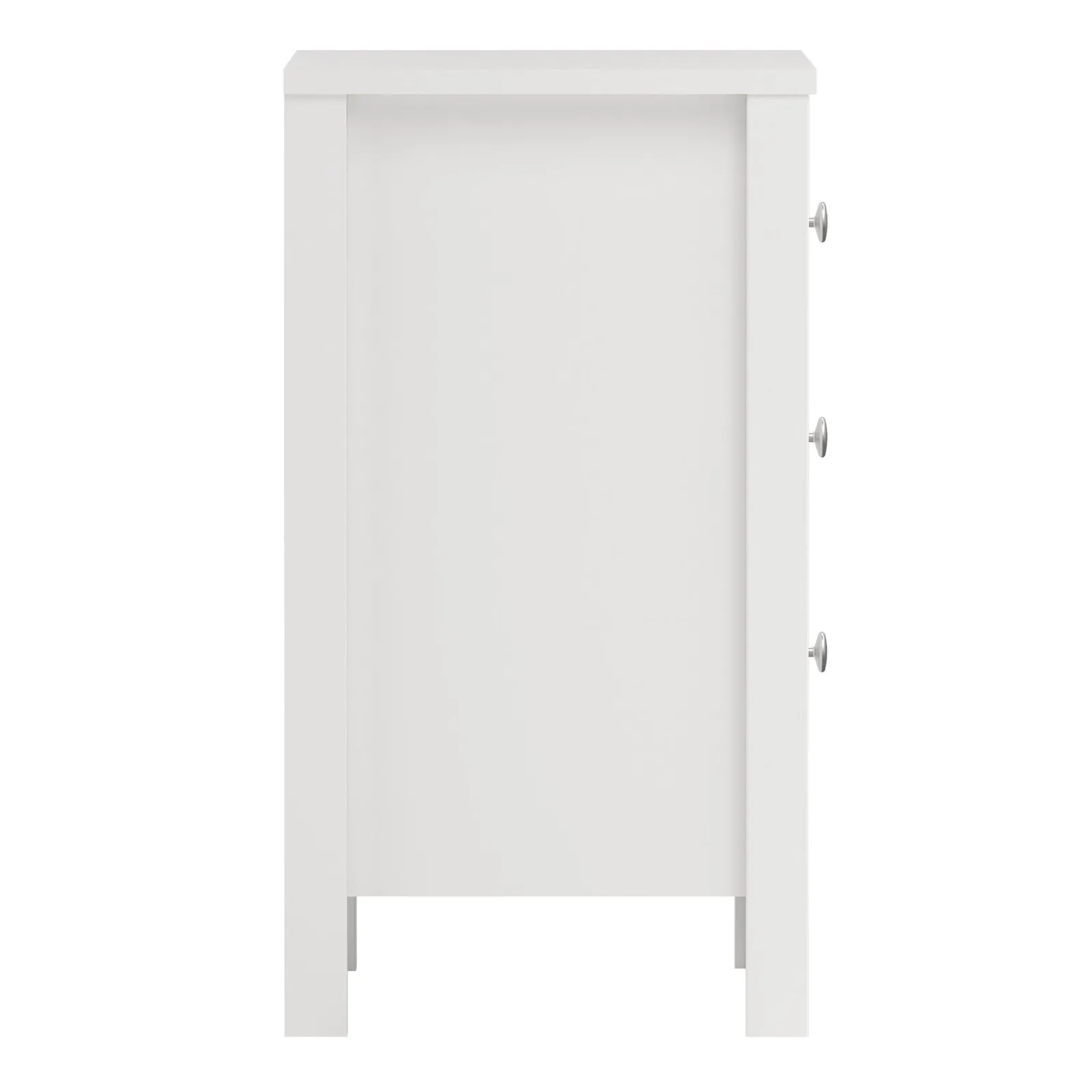 Furniture To Go Madrid Bedside Table 3 Drawers in White 4