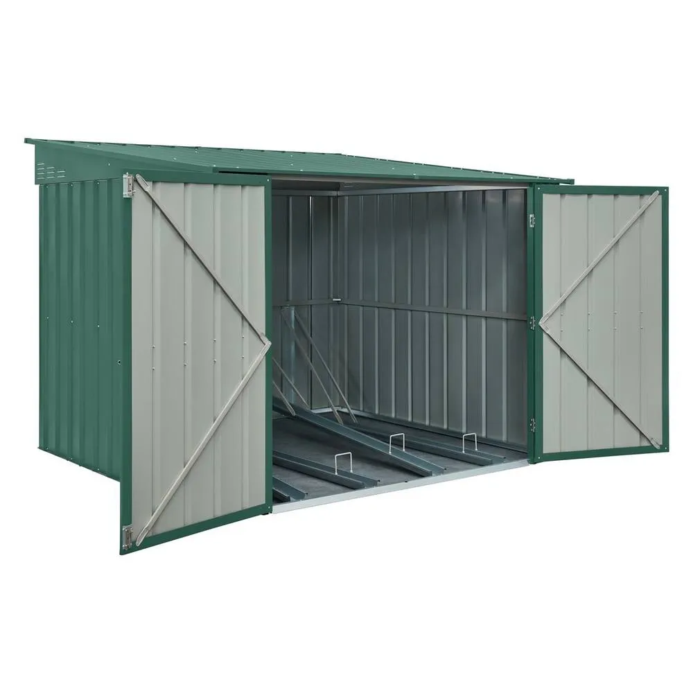 Mercia 6 x 6 Feet Globel Bike Locker - Steel/Metal - Green 5