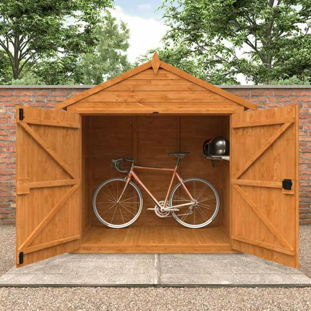 Buttercup Farm 4x6 Flex Apex Bike Shed 12mm Flex - L123.8 x W175 x H195.3 cm in Burnt Orange 4