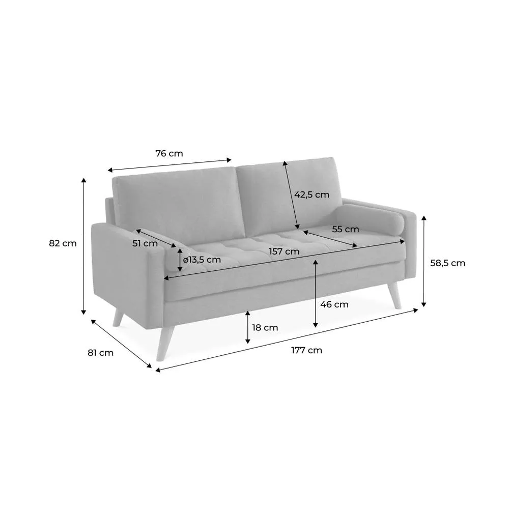 sweeek 3-seater Fabric Sofa With Vintage Style in Dark Green 5