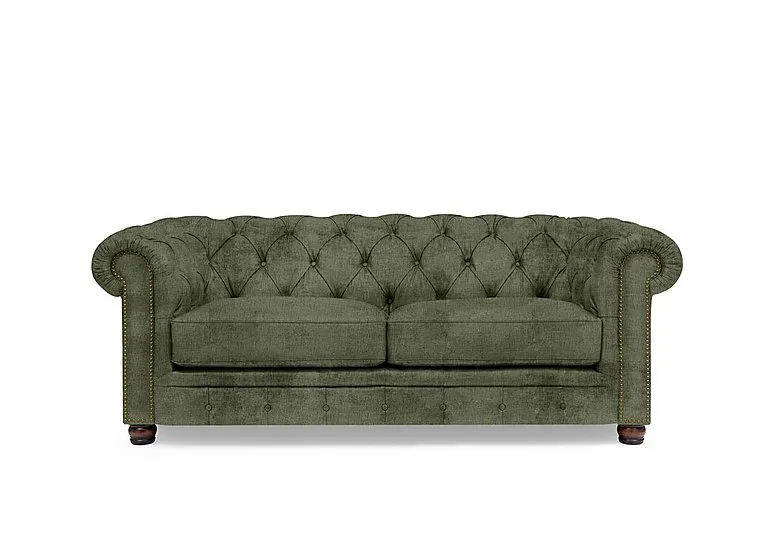 Shackleton 3 Seater Fabric Chesterfield Sofa - Hunter Green