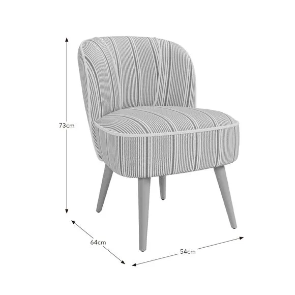 Elsie Retro Coastal Stripe Cocktail Chair 6