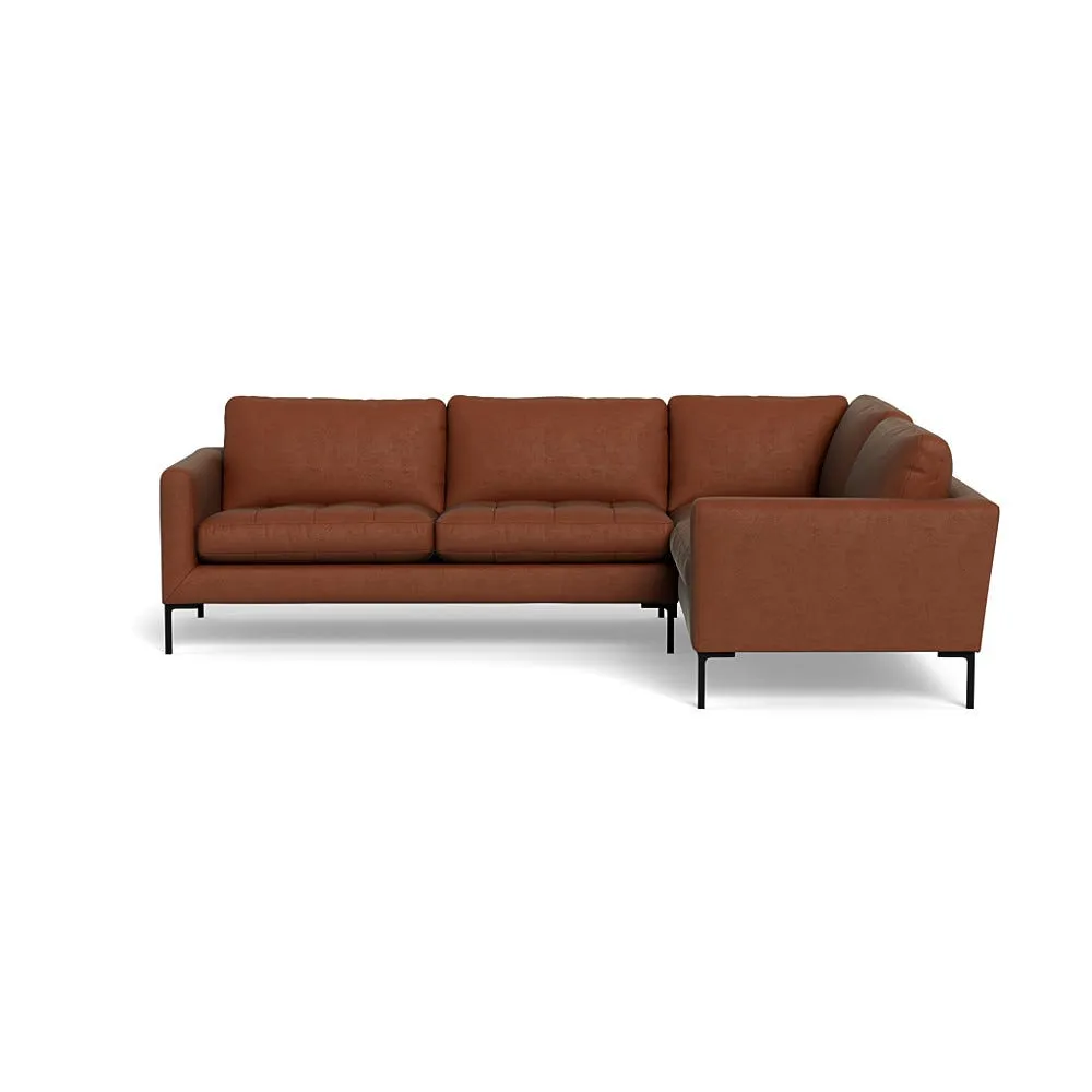 Heal's Eton Right Hand Facing Corner Sofa Smart Luxe Velvet Tawny Black Feet 1