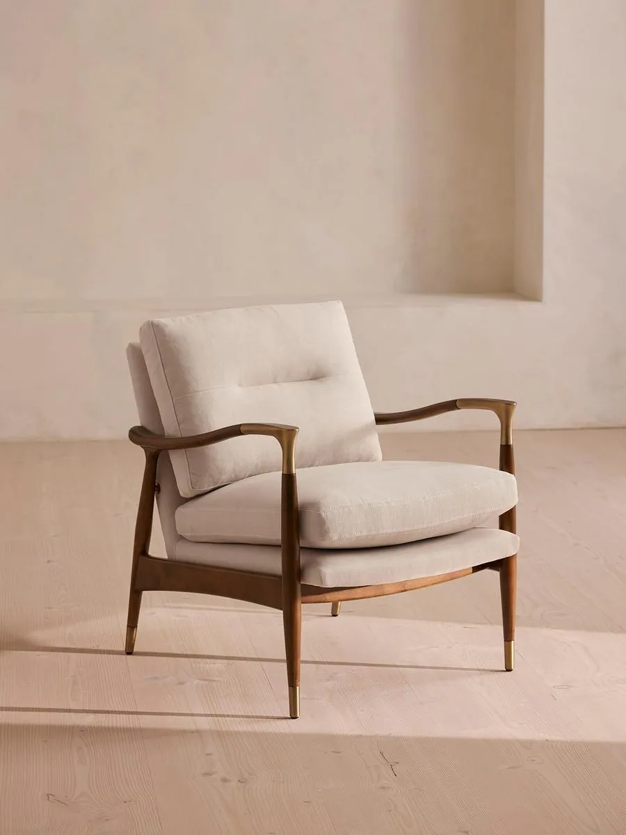 Theodore Armchair, Linen, Bisque