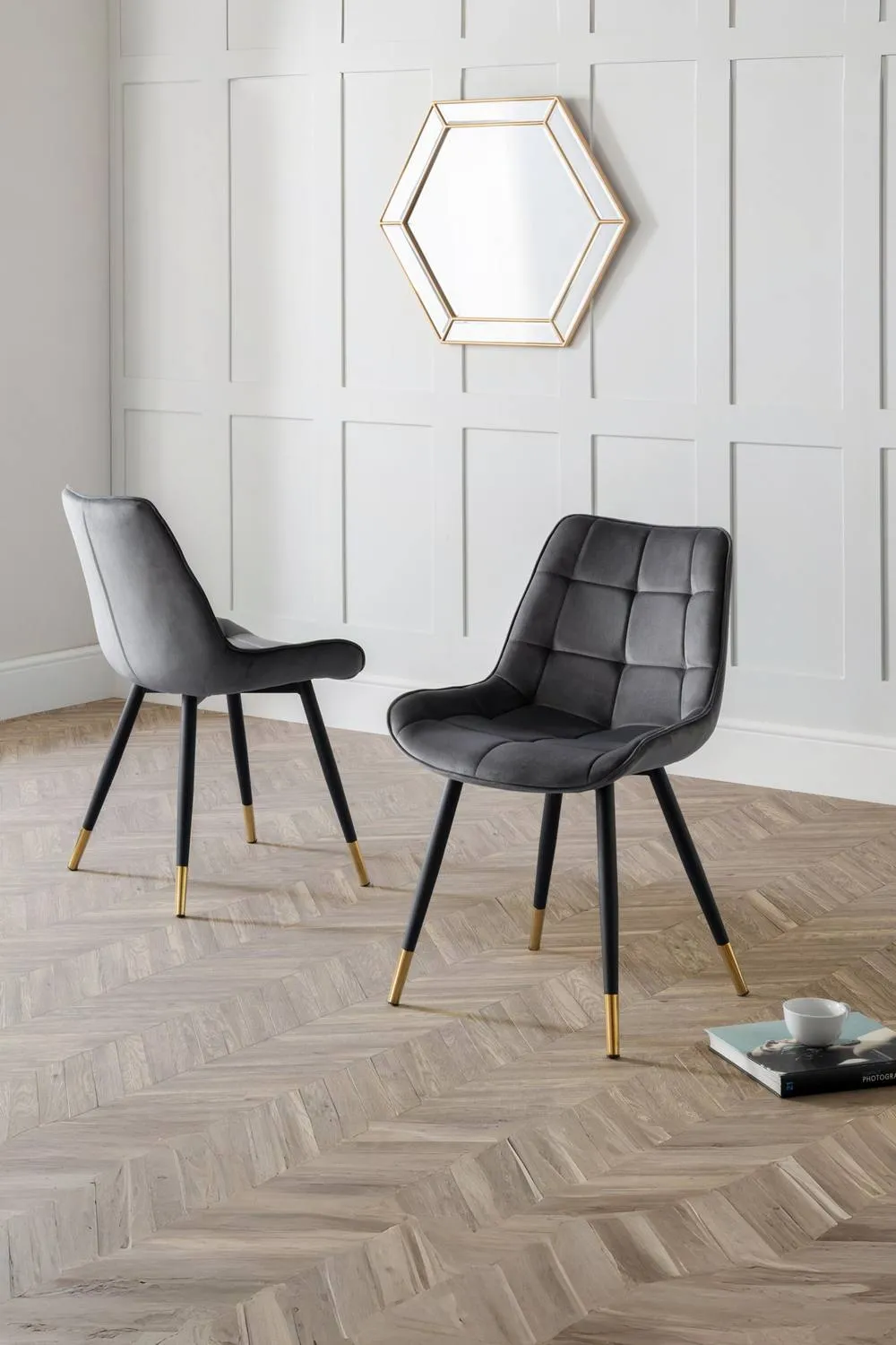 Julian Bowen Hadid Upholstered Dining Chair (Set of 2) in Grey 2