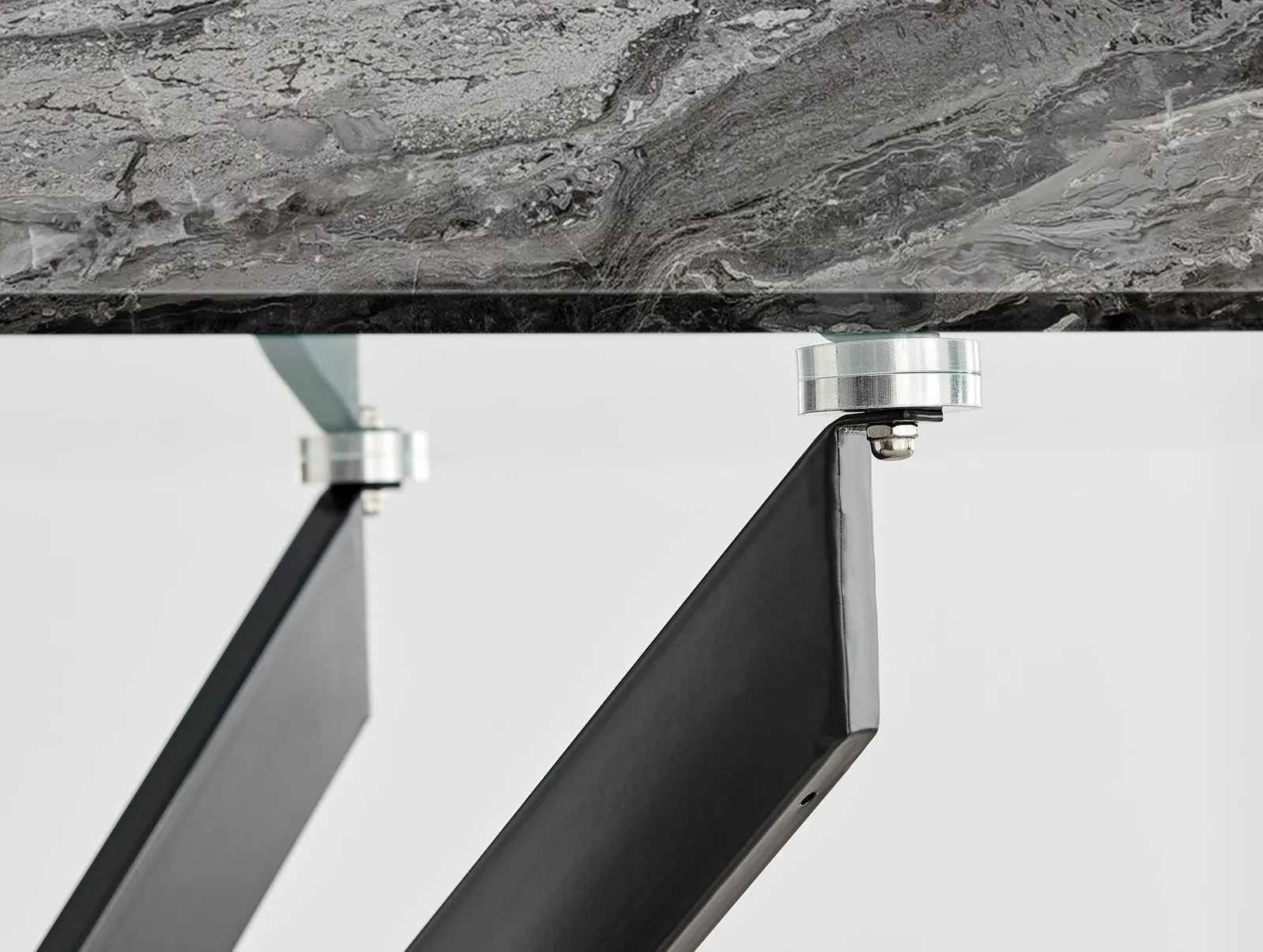 FurnitureboxUK Leonardo Grey Glass Marble Effect Black Leg Table & 4 Milan Black Leg Chairs in Beige 5