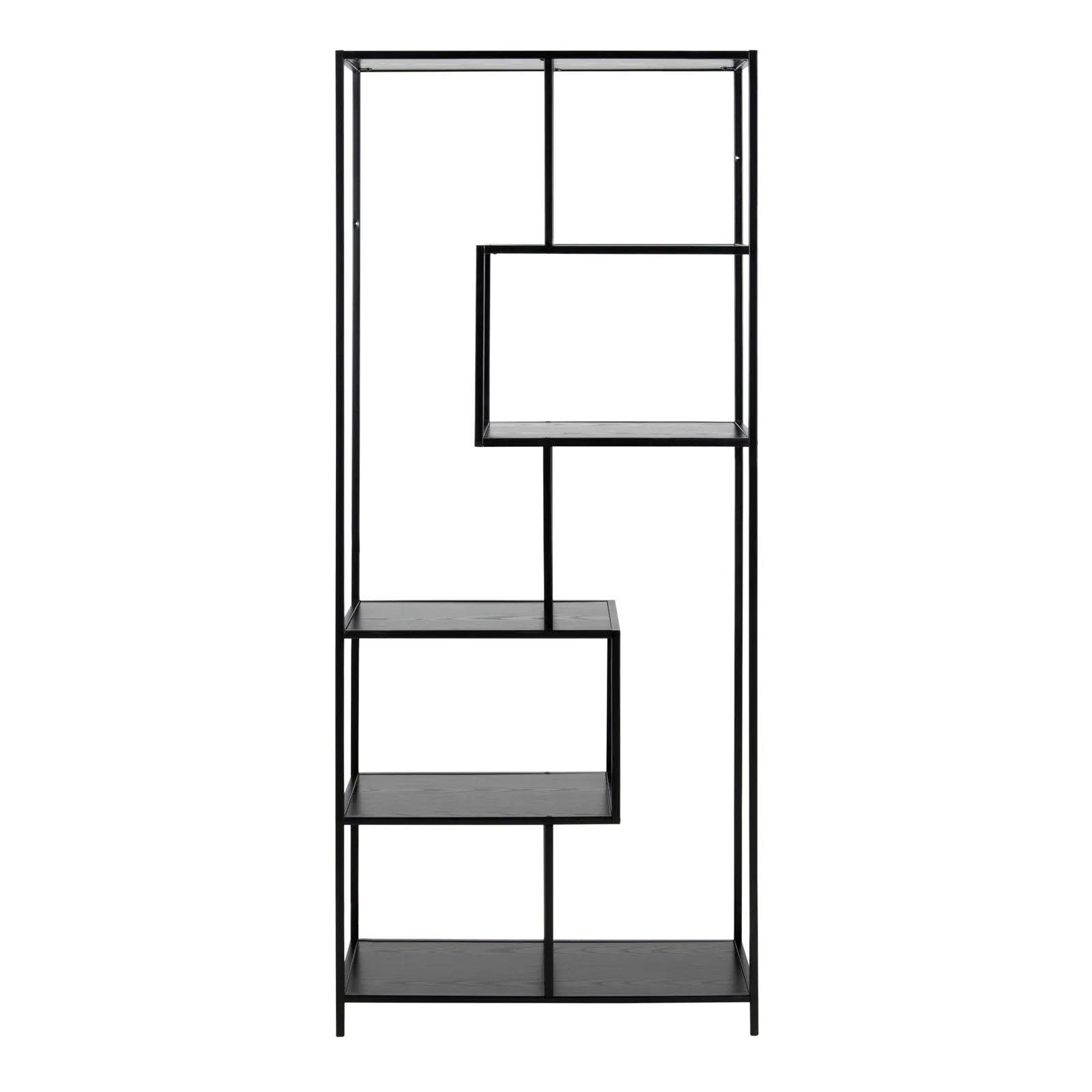 Furniture To Go Seaford Tall Black Metal Bookcase with 5 Black Shelves 2