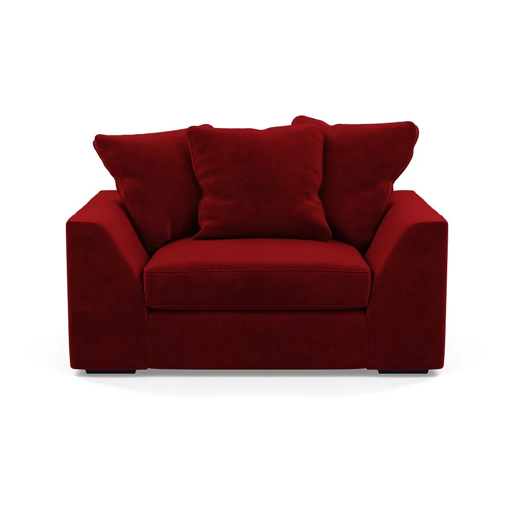 Heal's Cumulus Loveseat Smart Luxe Velvet Mulberry Black Feet