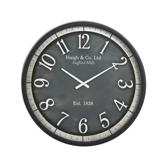 Weathered Wood Effect Round Wall Clock 3