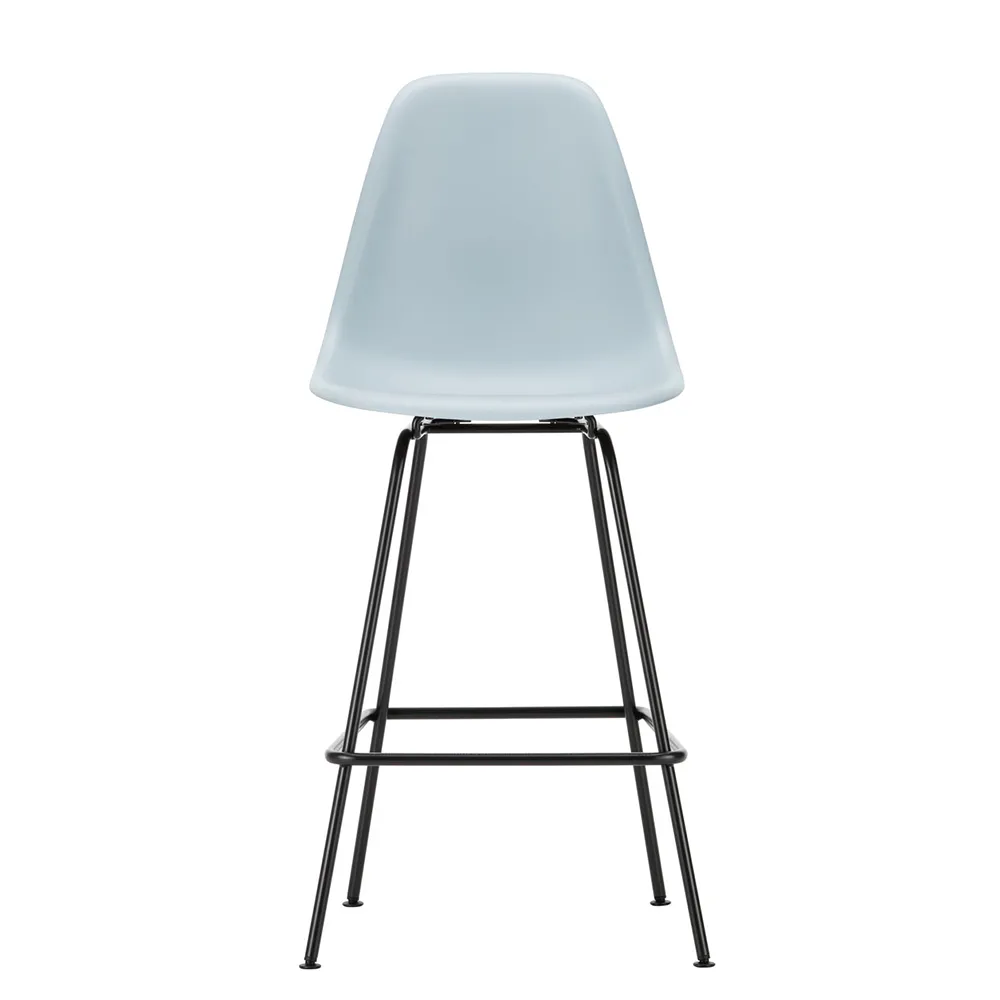 Vitra Eames Plastic Stool RE Medium Ice Grey Basic Dark Powdered Legs 1