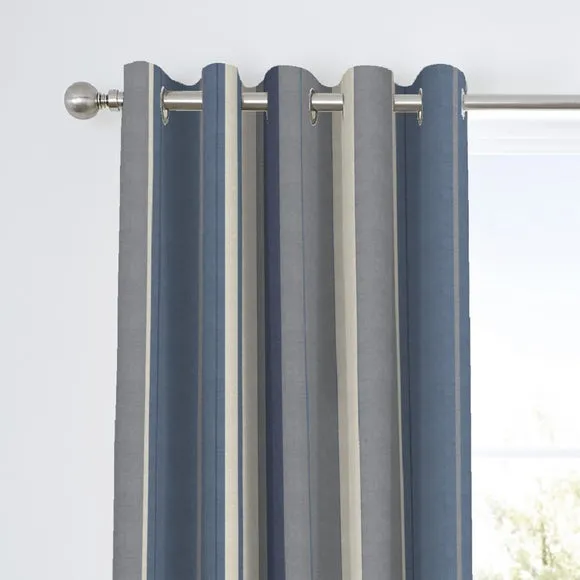 Fusion Whitworth Striped Eyelet Curtains 1