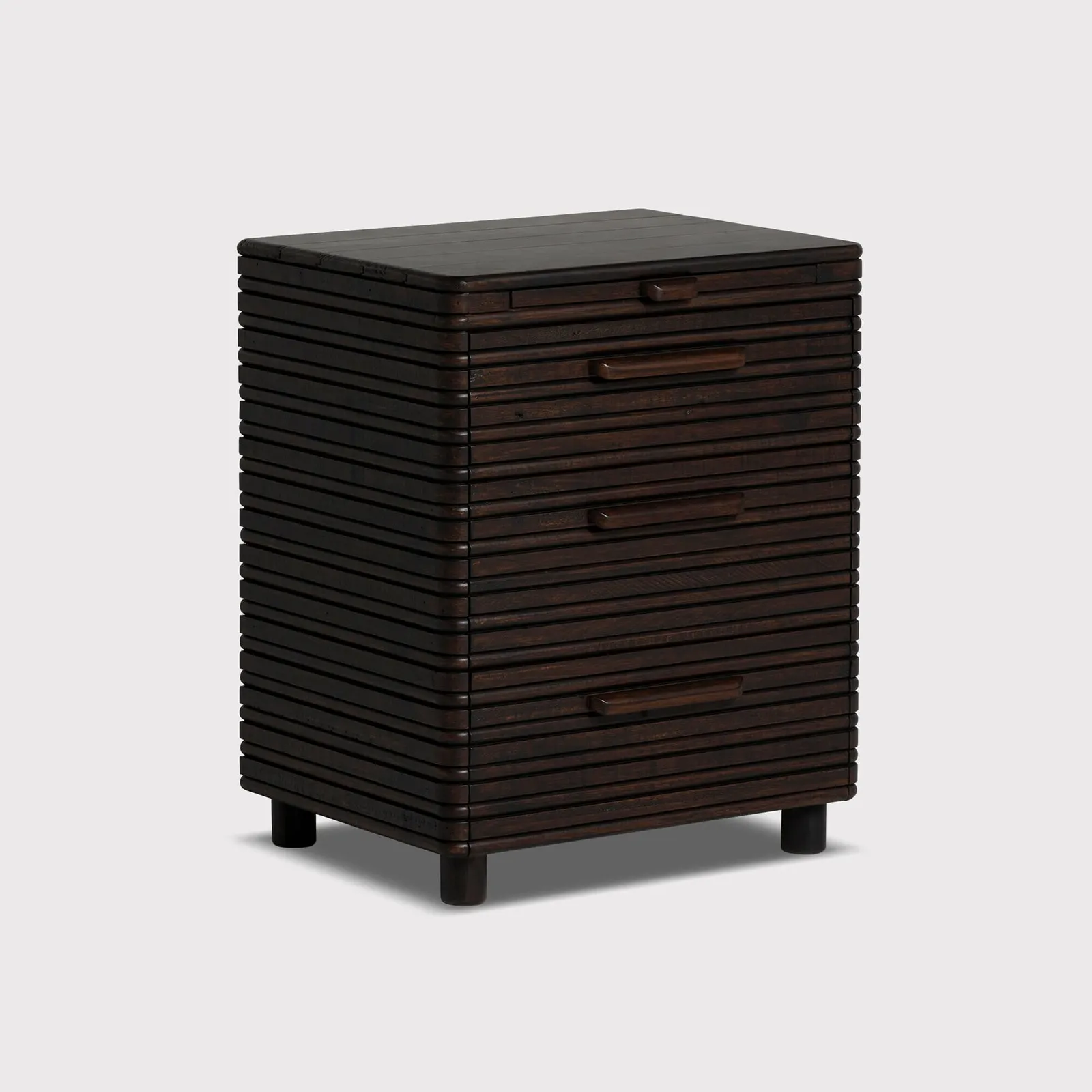 Tova 3 Drawer Wide Bedside Table, Wood | Barker & Stonehouse