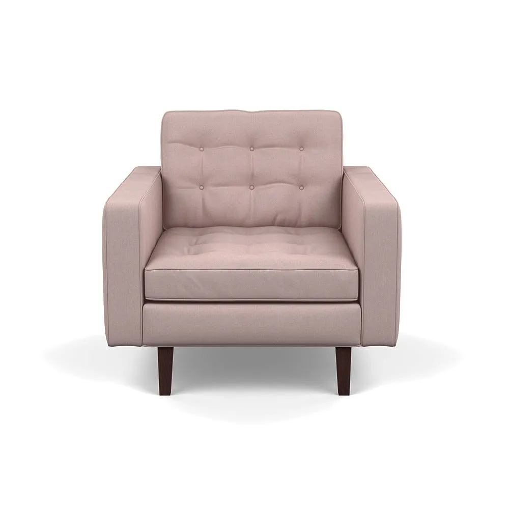 Heal's Hepburn Armchair Siena Cotton Dusky Pink Black
