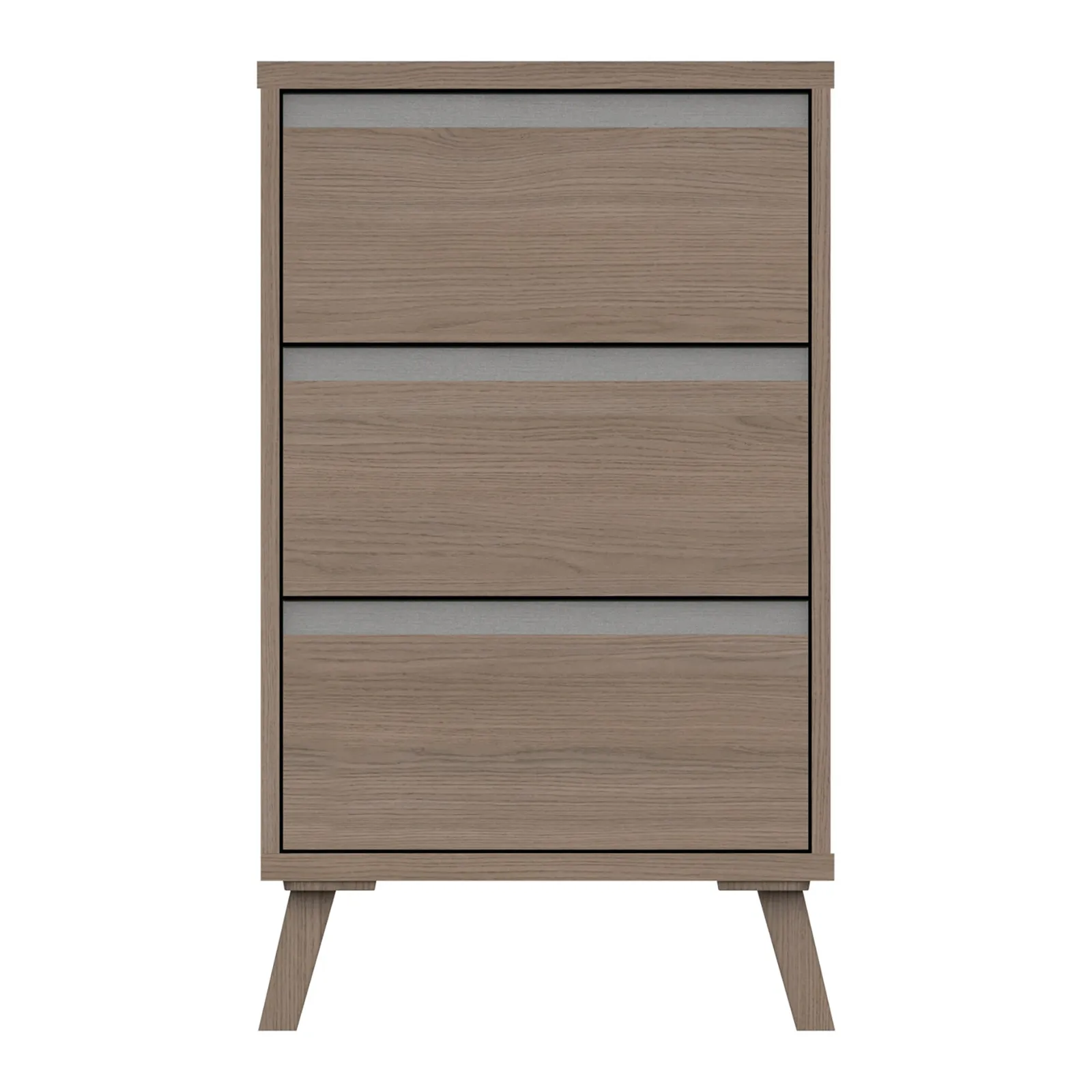 Jenson 3 Drawer Bedside Table Grey/Brown