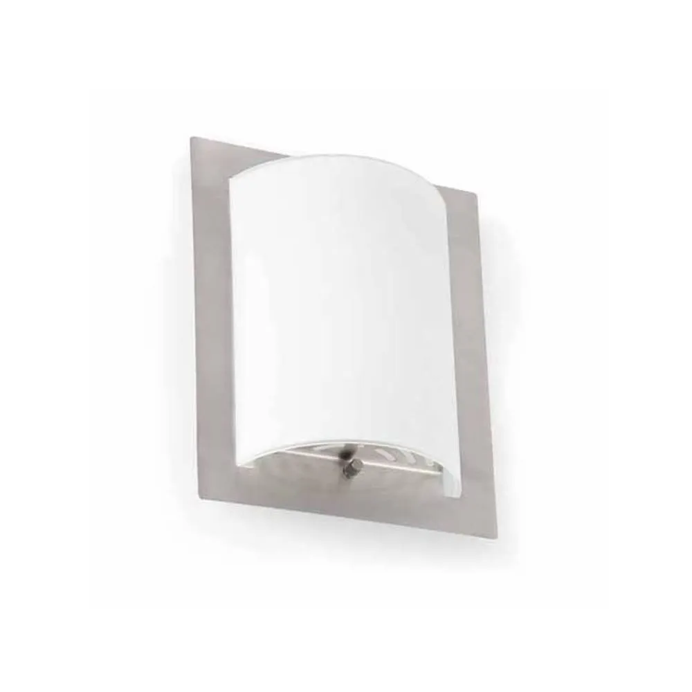Netlighting Diula 1 Light Indoor Glass Wall Light Matt Nickel E27 in Grey
