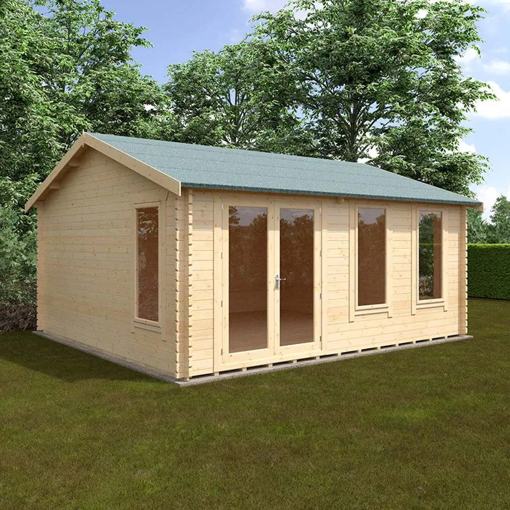 Buttercup Farm 18x16 The Sherborne 44mm Cabin - L535 x W475 x H303.6 cm in Natural 2