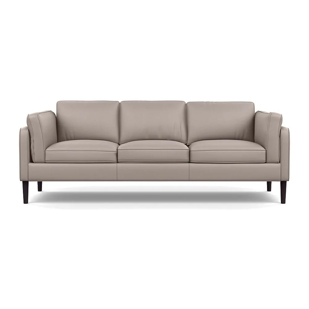 Heal's Sonno 4 Seater Leather Grain Light Grey 060 Wenge Black Feet 1
