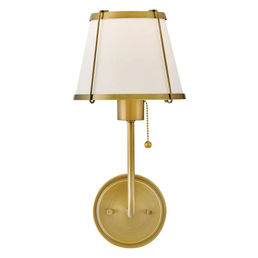 Netlighting Hinkley Clarke Wall Lamp Shade Darkened Brass Ivory Linen Shade 1x E27 in Bronze 3