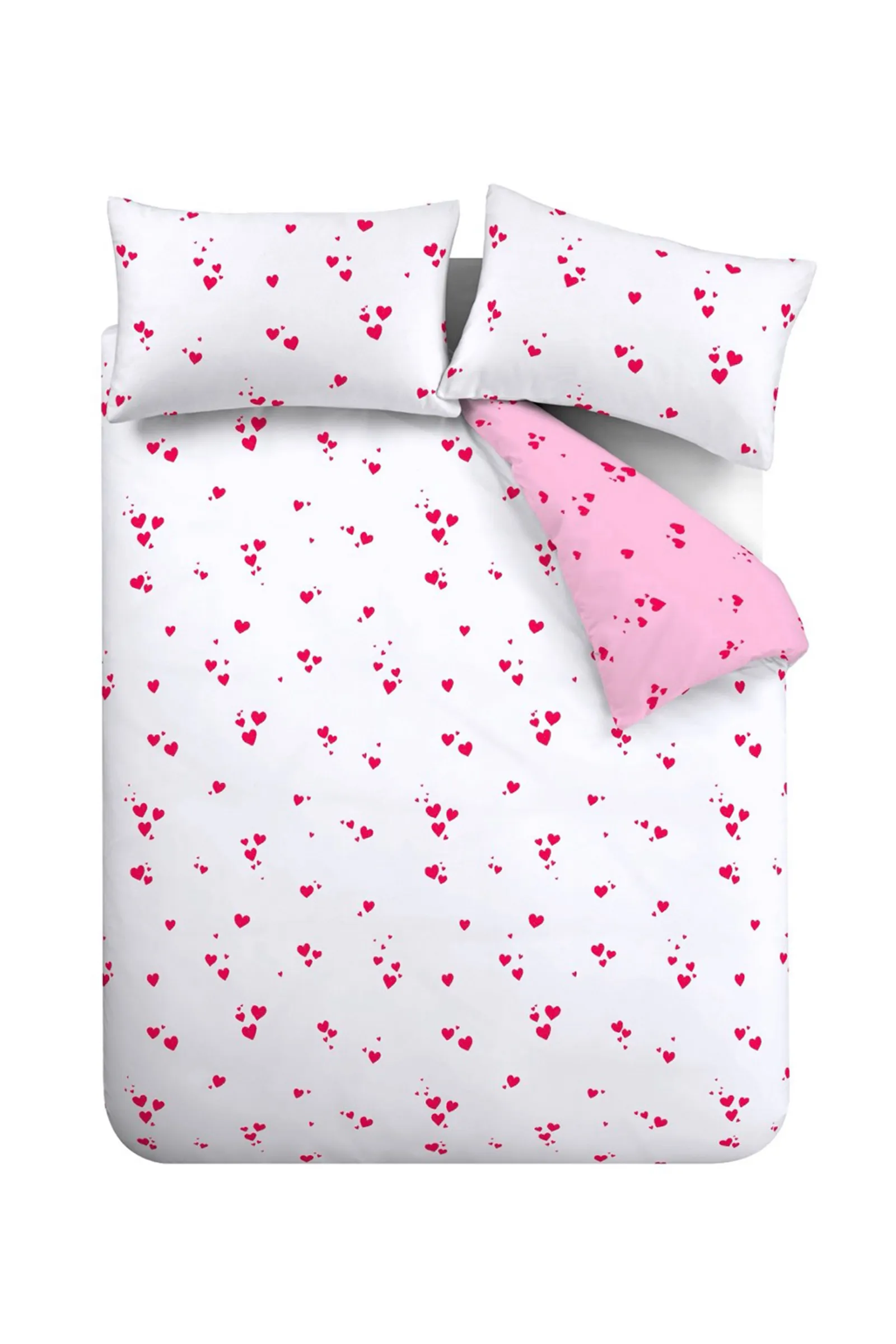 Catherine Lansfield 'Seersucker Heart' Duvet Cover Set in White 5