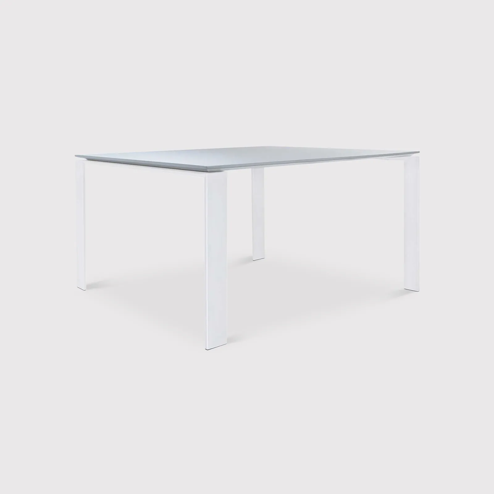 Kartell Four Dining Table 128X128, White Metal | W128cm | Barker & Stonehouse