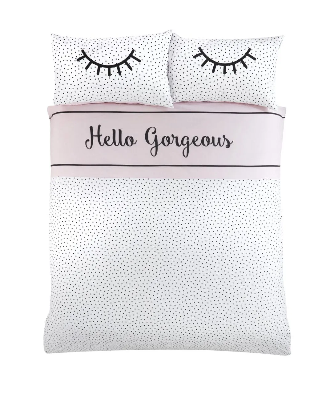 Rapport Home Hello Gorgeous Polycotton Reversible Duvet Cover Set with Pillowcase in White 3