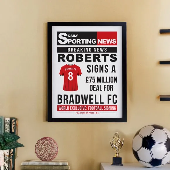 Personalised Football News Poster Frame 4