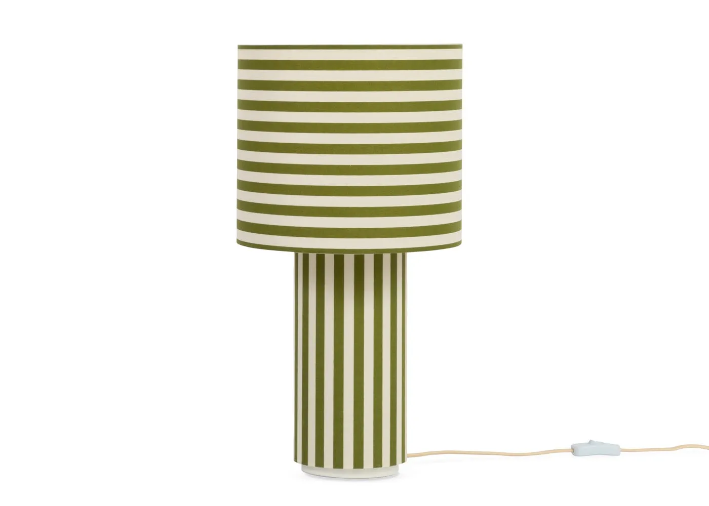 Heal's Raie Fabric Table Lamp Green/White