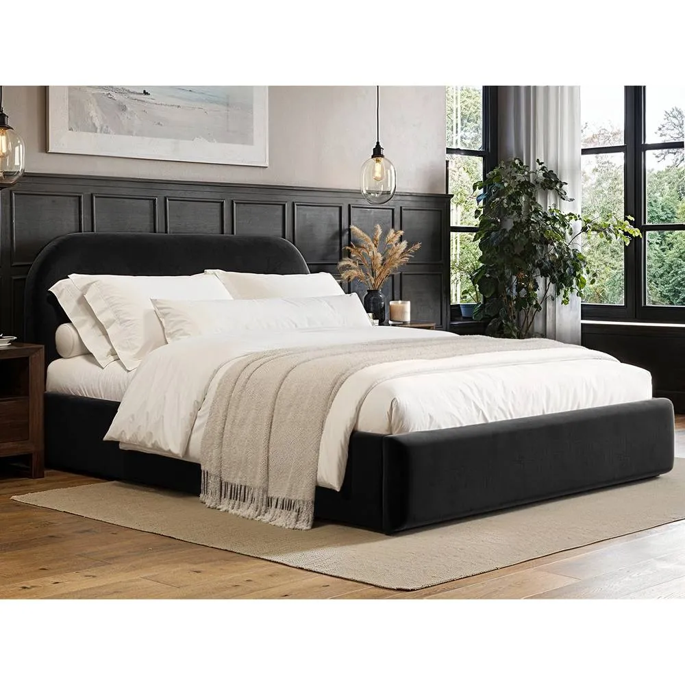 Flair Alba Ottoman Bed Black Velvet
