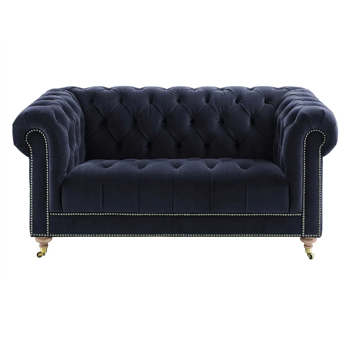 Ullswater 2 Seater Velvet Chesterfield Sofa, Navy | Barker & Stonehouse