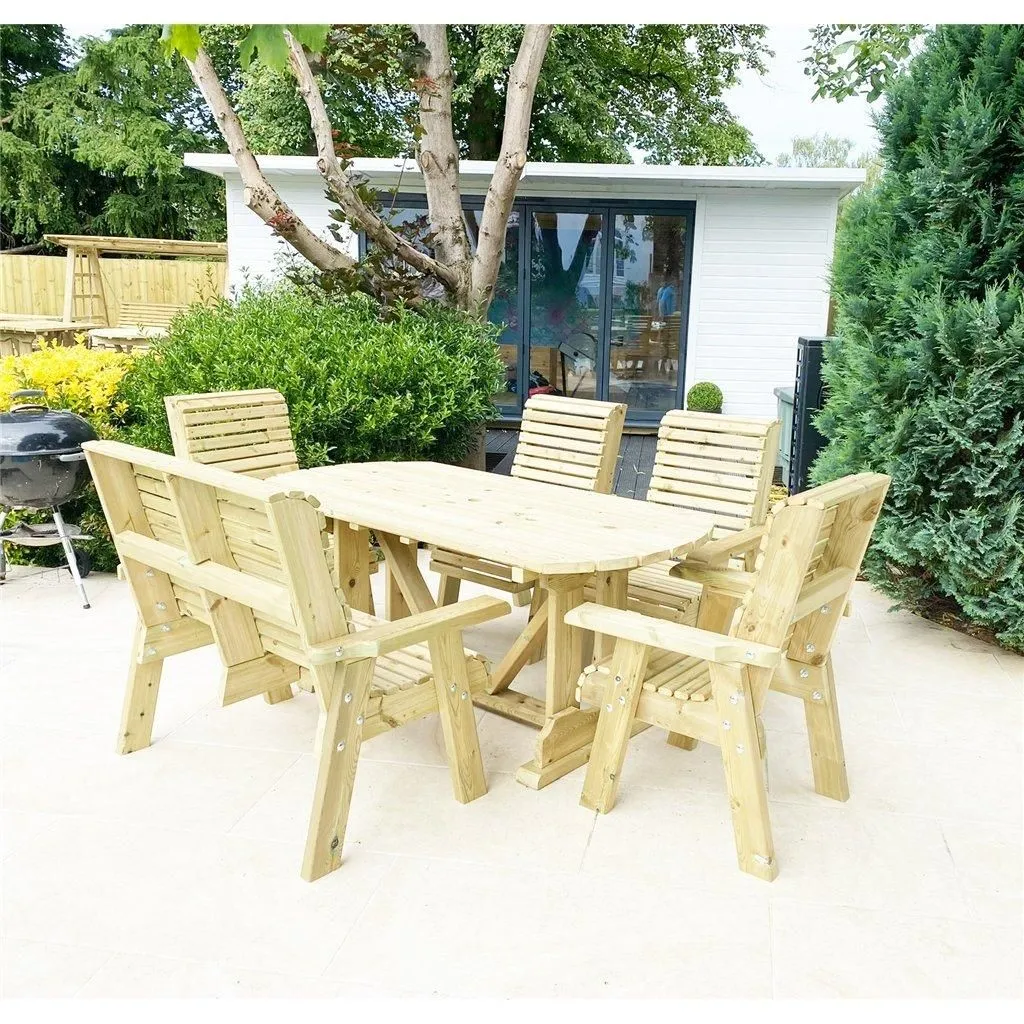 Marlborough Heavy Duty Table & Chair Set (6 Seater) in Natural 3