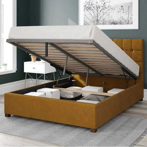 Sinatra Plush Velvet Ottoman Bed Frame 2