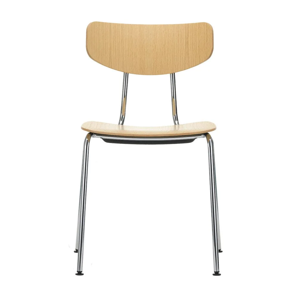 Vitra Moca Chair Dining Chair Natural Oak Chrome base 2