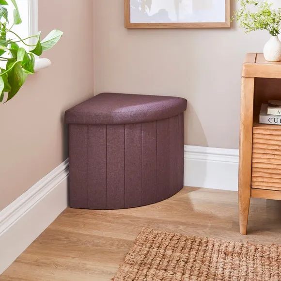 Faux Linen Corner Ottoman 1