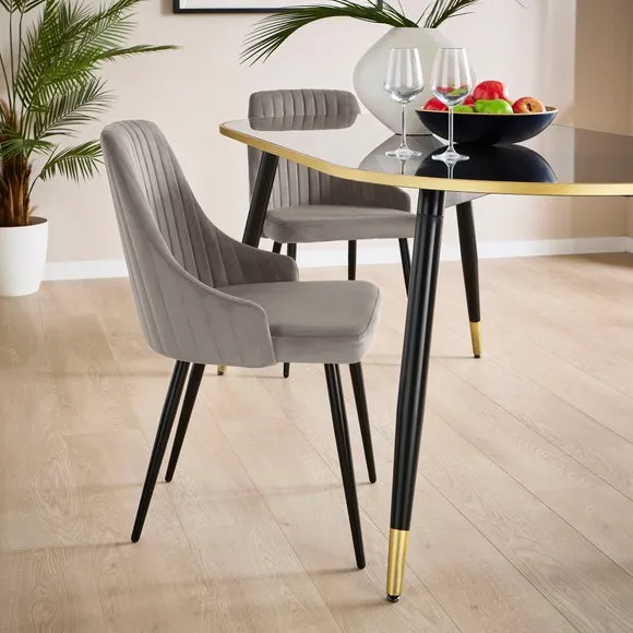 Shea Set of 2 Dining Chairs, Velvet