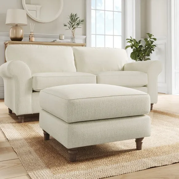 Flori Chunky Chenille Footstool 1