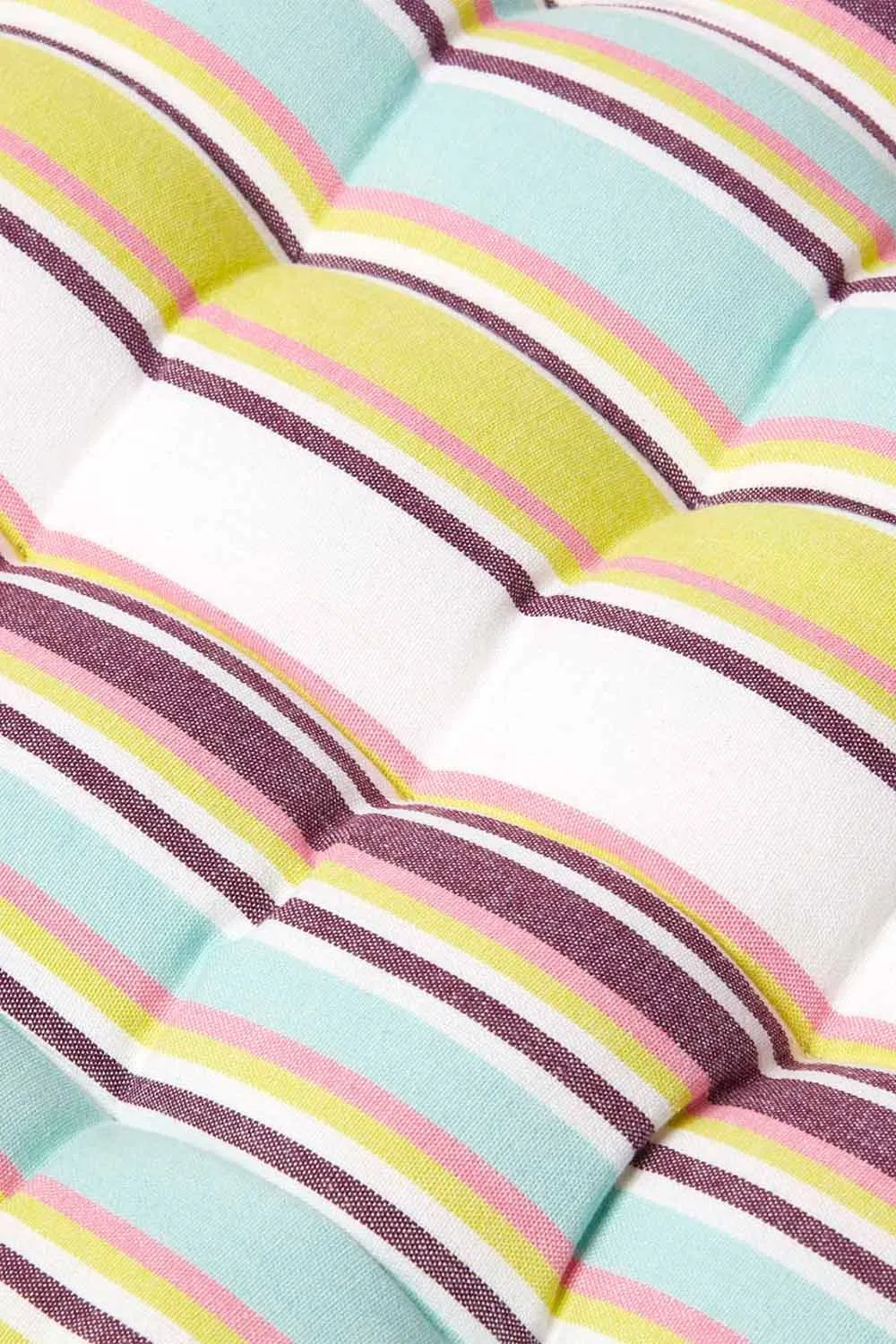 Homescapes Garden Bench Cushion Luxury 2 Seat Cotton Green Striped Indoor Outdoor Pad 4